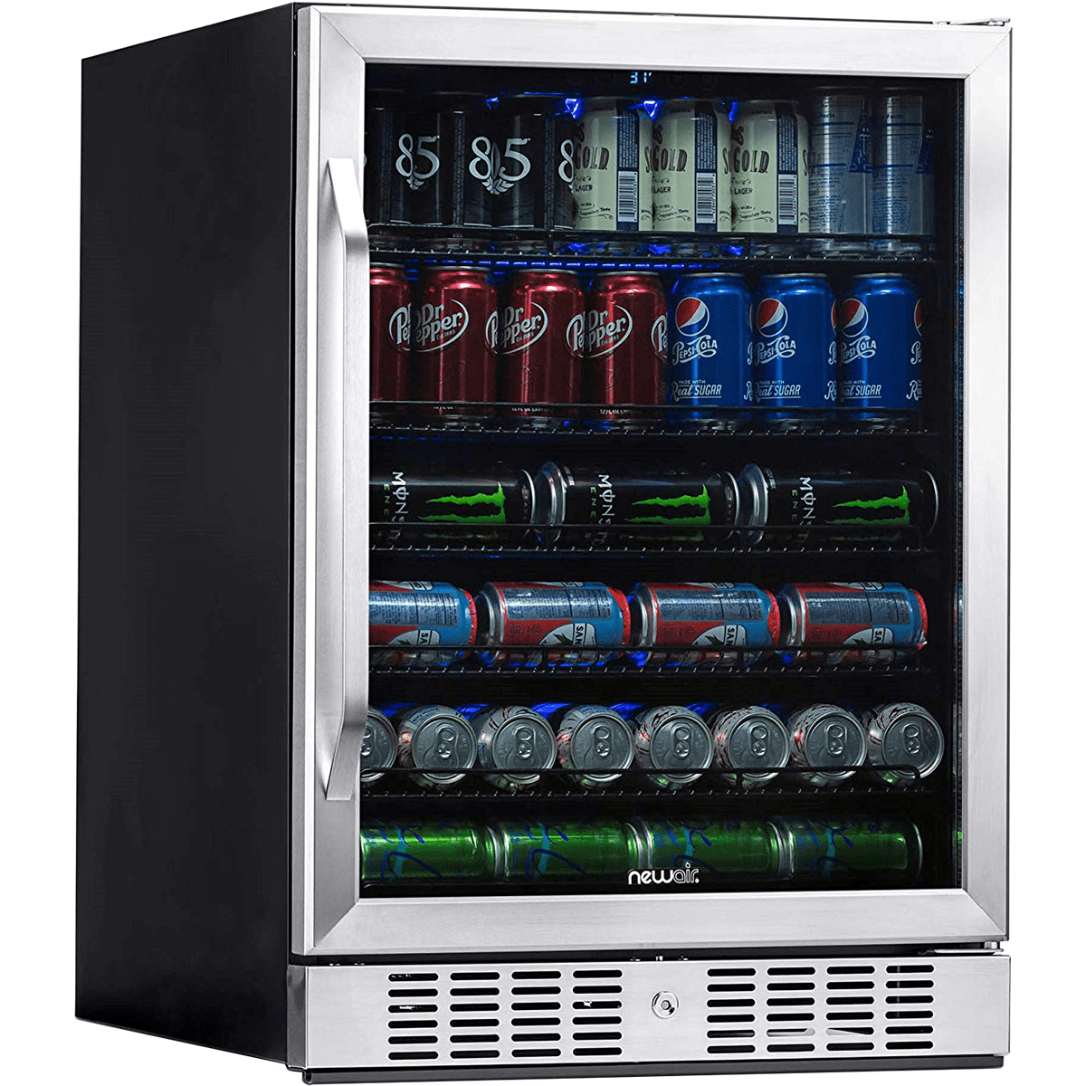 Newair 177 Can Deluxe Beverage Cooler - Stainless Steel